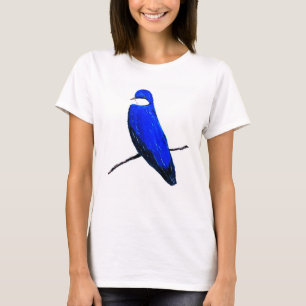 Artistieke Blauwe Vogelboom Zwaluw T-shirt