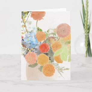 Artistieke bloemenaquarelkaart kaart