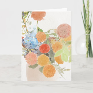 Artistieke bloemenaquarelkaart kaart