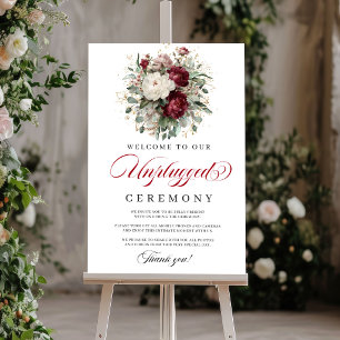 Artistieke Blush Burgundy Unplugged Ceremonie Poster