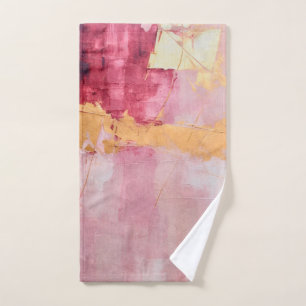 Artistieke borstel streken goud en roze handdoek