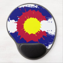 Artistieke Colorado vlag verf splatter gel mousepa
