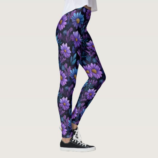 Artistieke Daisy Luxe Mode Gym Leggings (Rechts)