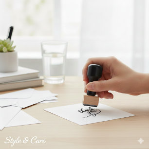 Artistieke Dank Je Rubber Stempel in 1 Inch Groott