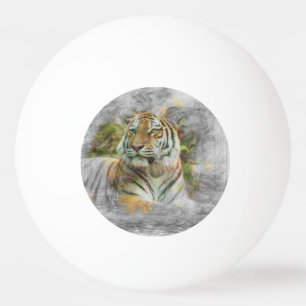 artistieke diertijger 3 pingpongballen