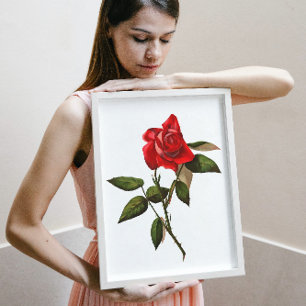 Artistieke eenstem rode rozen poster