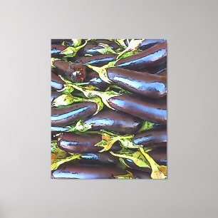 Artistieke eierplanten Zwarte Schets Canvas Afdruk