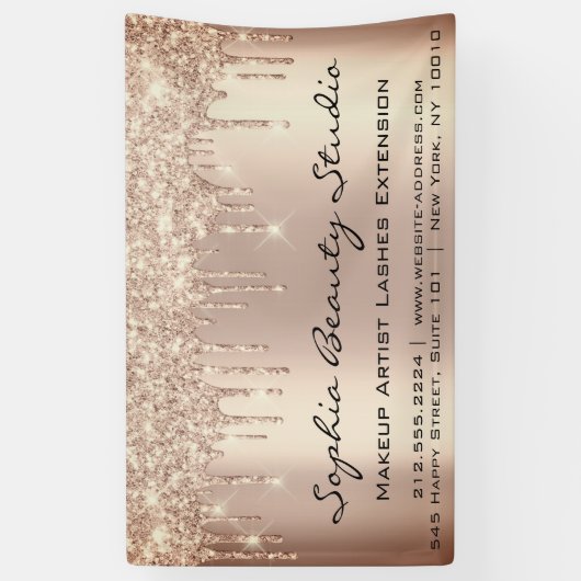 Artistieke Eyelash Roos Gold Drives verhoog Glitt Spandoek (Verticaal)