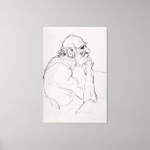 Artistieke filosoof Portretschets - Premium Canvas Afdruk