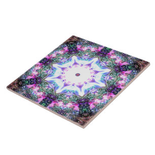 artistieke futurist glanzend Floral persian mandal Tegeltje