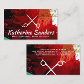 Artistieke geborstelde lijnen | Schaar Visitekaartje (Voorkant / Achterkant)