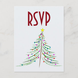Artistieke gedecorreerde kerstboom RSVP Briefkaart