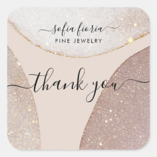 Artistieke Glitter Sieraden Bedankt Sticker