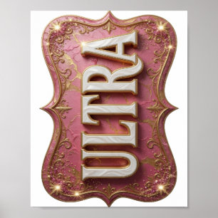 Artistieke Goud ULTRA Tekst Ontwerp Poster