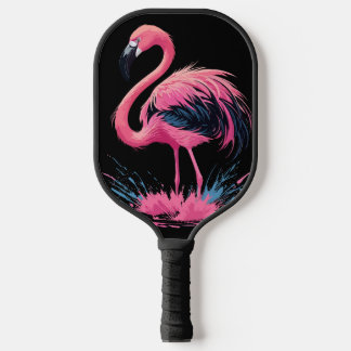 Artistieke grillige roze flamingo kleur splash pickleball paddle