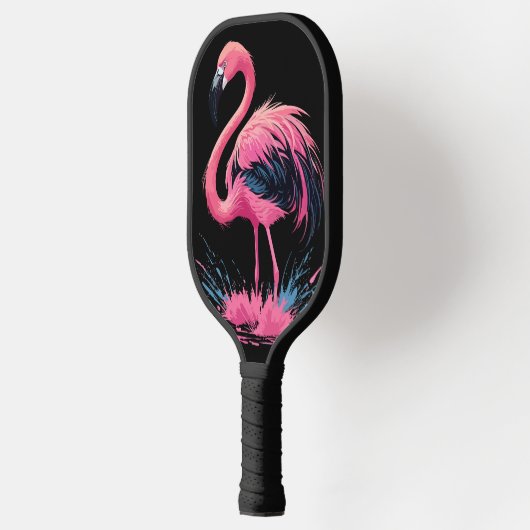 Artistieke grillige roze flamingo kleur splash pickleball paddle (Links)