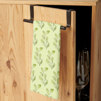 Artistieke groene aquarel bladeren esthetisch theedoek