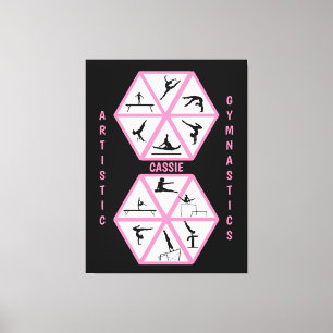 Artistieke gymnastiek hexagon canvas afdruk
