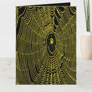 Artistieke Halloween Spider Cobweb Doodle in het g Kaart