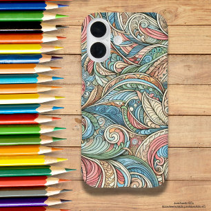 Artistieke hand getekend abstract van natuur Cool iPhone 16 Hoesje