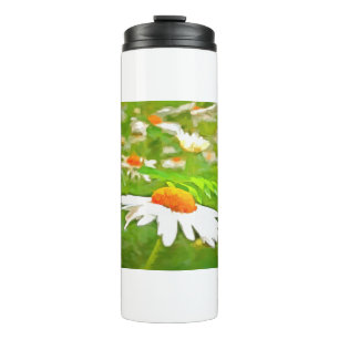 Artistieke, heldere, kleurrijke Witte Garden Daisi Thermosbeker