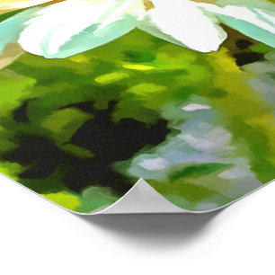 Artistieke heldere kleurrijke Witte Garden Daisies Poster