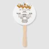 Artistieke Herfst Bladeren Trouwprogramma Hand Fan Handwaaier (Achterkant)