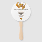 Artistieke Herfst Bladeren Trouwprogramma Hand Fan Handwaaier (Voorkant)