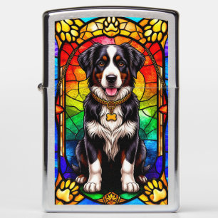 Artistieke hond glas-in-lood portret