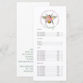 Artistieke honingbijproducten Floral prijslijst Menu (Voorkant / Achterkant)