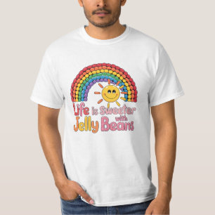Artistieke Jelly Bean-thema artwork voor Snoep fan T-shirt