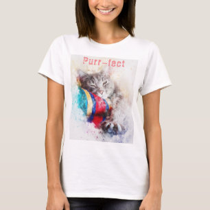 Artistieke kat grafisch t-shirt