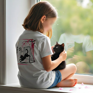 Artistieke Kersenbloesem Kat Voetbal Voor Japanse T-shirt