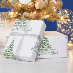 Artistieke kerstbomen modern cadeaupapier