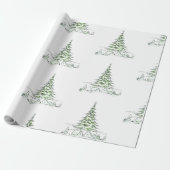 Artistieke kerstbomen modern cadeaupapier (Uitgerold)