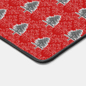 Artistieke kerstboom Pattern Grey Red Holiday Bureaumat (Hoek)