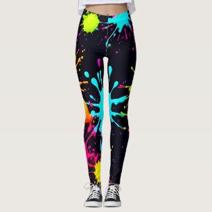 Artistieke kleurenburst met druipende verf leggings