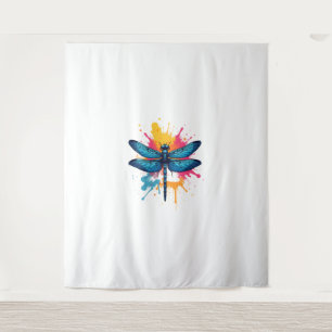 Artistieke kleurrijke Pop Art Painted Dragonfly Wandkleed