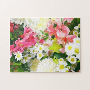 Artistieke kleurrijke schilderij tuin bloemen legpuzzel