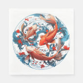 Artistieke Koi Vis Servet (Voorkant)