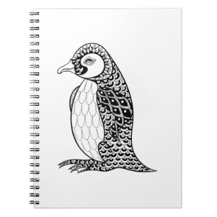 Artistieke koning Penguin Zendoodle Notitieboek