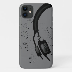 Artistieke koptelefoon Grafische hiphop Muziek en iPhone 11 Hoesje