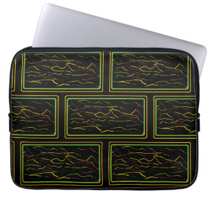 Artistieke laptophoes met een opvallend kijkpatroo laptop sleeve