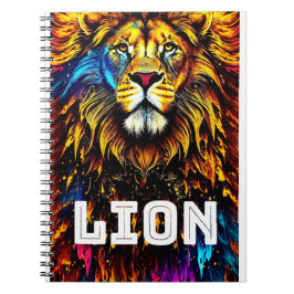Artistieke leeuwigerkleurenplash notitieboek