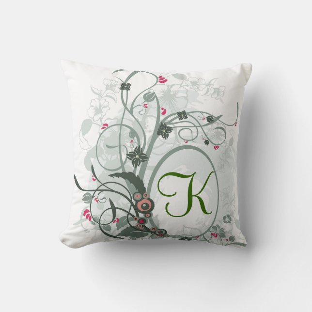 Artistieke letter K Monogram Kussen (Voorkant)