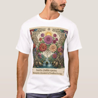 Artistieke Levendige Bloem- en Natuur Grafische He T-shirt