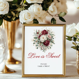 Artistieke Liefde is Zoete Blush Bourgondië Trouwb Poster