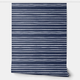 Artistieke lijnen: Bold Navy Striped Behang