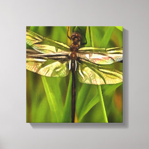 Artistieke limonade in bruin en geel op groen canvas afdruk