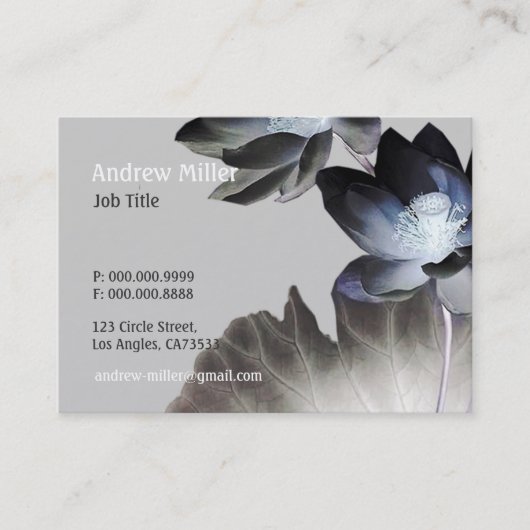 Artistieke Lotus Blossom Visitekaartje (Voorkant)